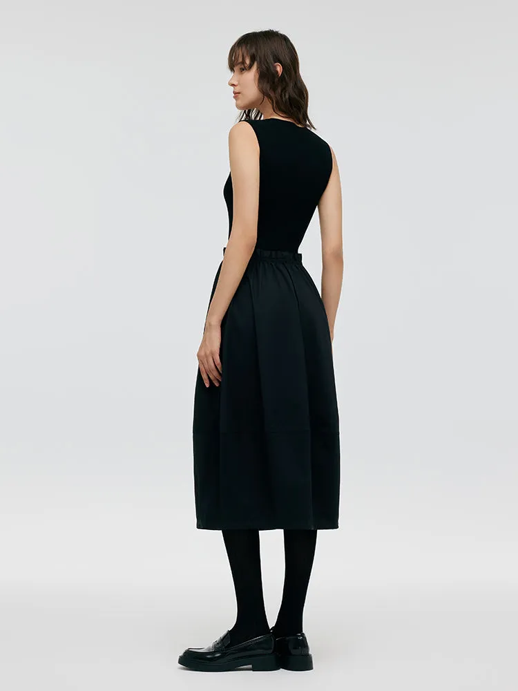 Tencel Patchwork Women Midi Vest Dress sold by Goelia product image thumbnail 3
