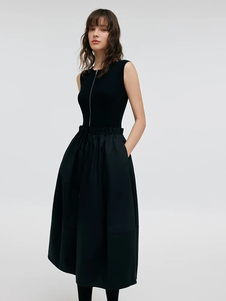 Tencel Patchwork Women Midi Vest Dress sold by Goelia product image thumbnail 4