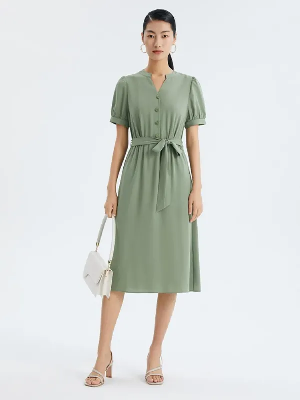 Acetate Waist Dress With Belt sold by Goelia