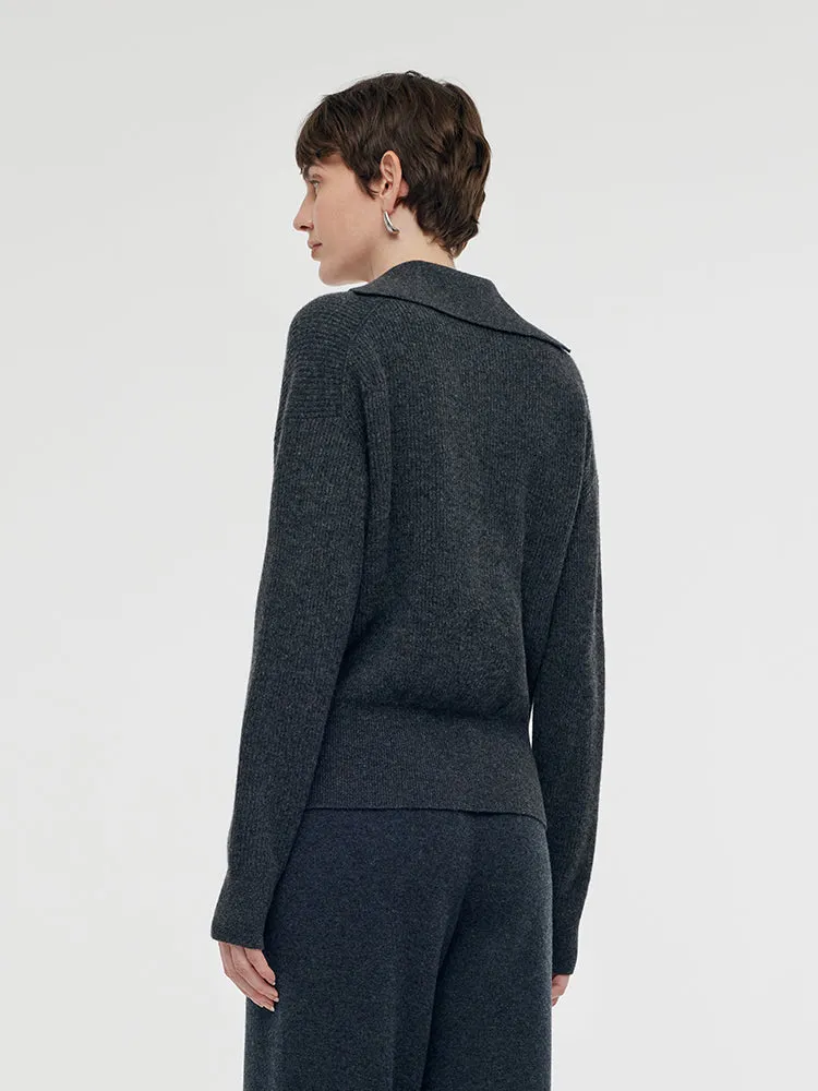 Wool Blend Lapel Women Sweater sold by Goelia product image thumbnail 4