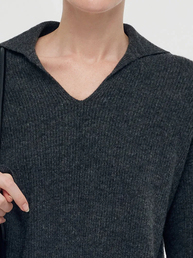 Wool Blend Lapel Women Sweater sold by Goelia product image thumbnail 5