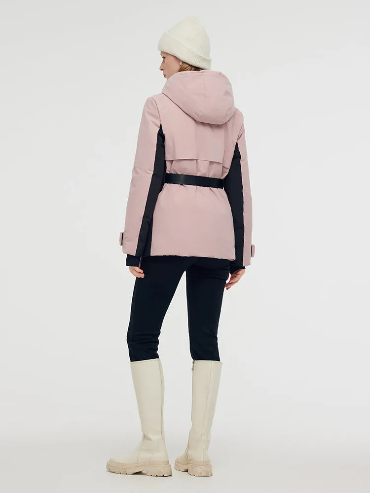 Hooded Goose Down Ski Jacket With Belt sold by Goelia product image thumbnail 3