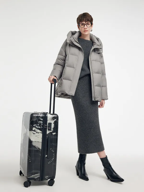 Loose Fit Hooded Goose Down Jacket made by Goelia