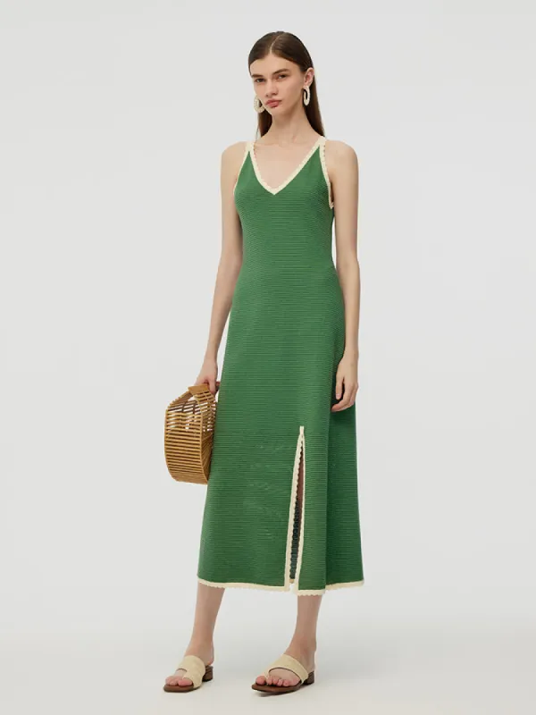 100% Cotton Slit Women Strap Maxi Dress sold by Goelia