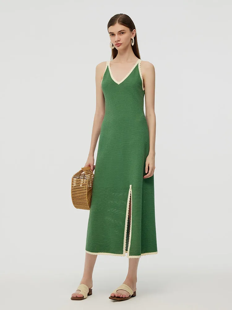 100% Cotton Slit Women Strap Maxi Dress sold by Goelia