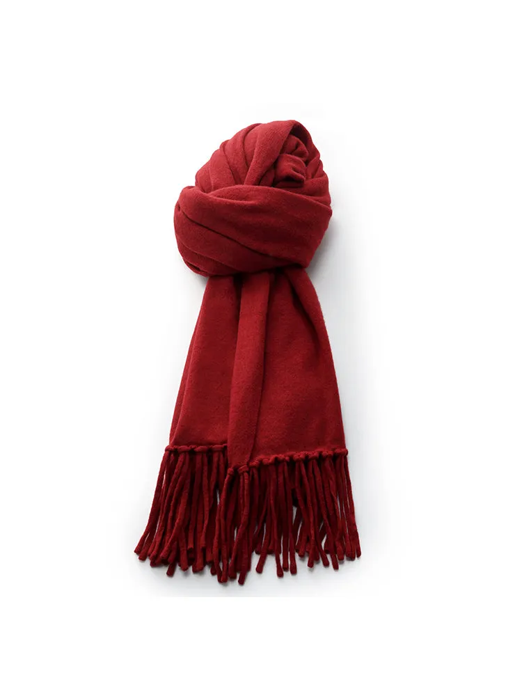 100% Wool Fringe Women Scarf sold by Goelia