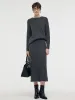 Mohair Wool Blend Sequins Women Midi Skirt sold by Goelia