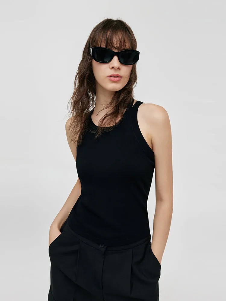 Stretch Knitted Women Tank Top sold by Goelia