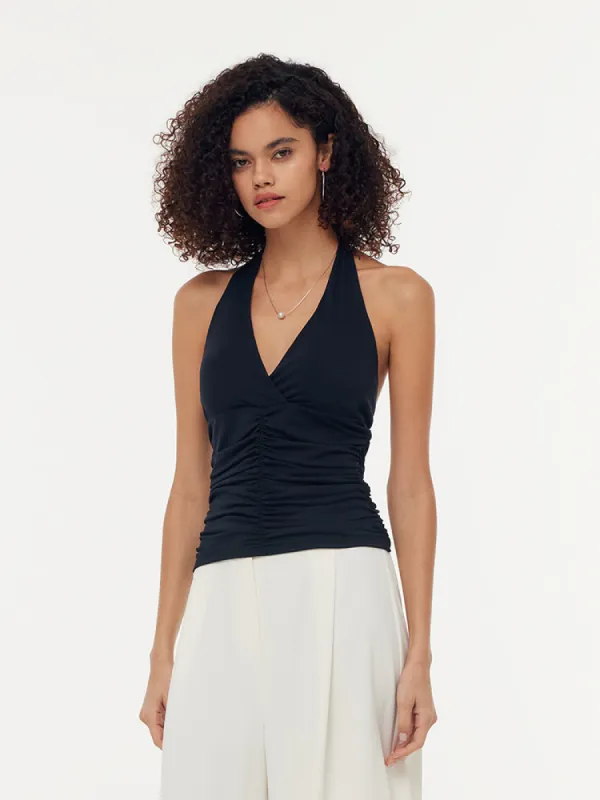 Modal Halter Women Tank Top With Detachable Chest Pads sold by Goelia