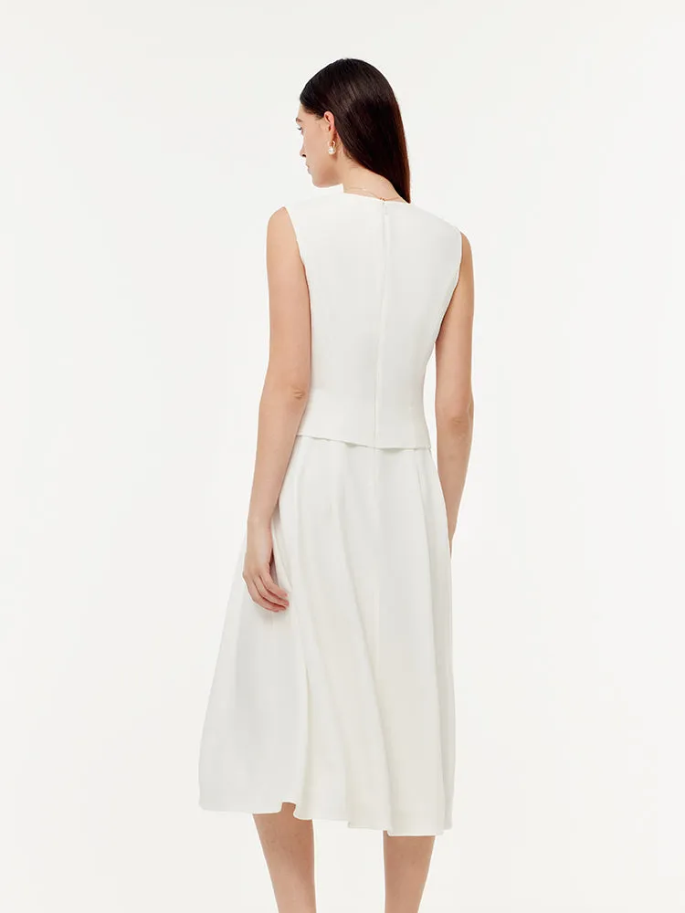 Acetate Faux Two-Piece Women Sleeveless Midi Dress sold by Goelia product image thumbnail 4