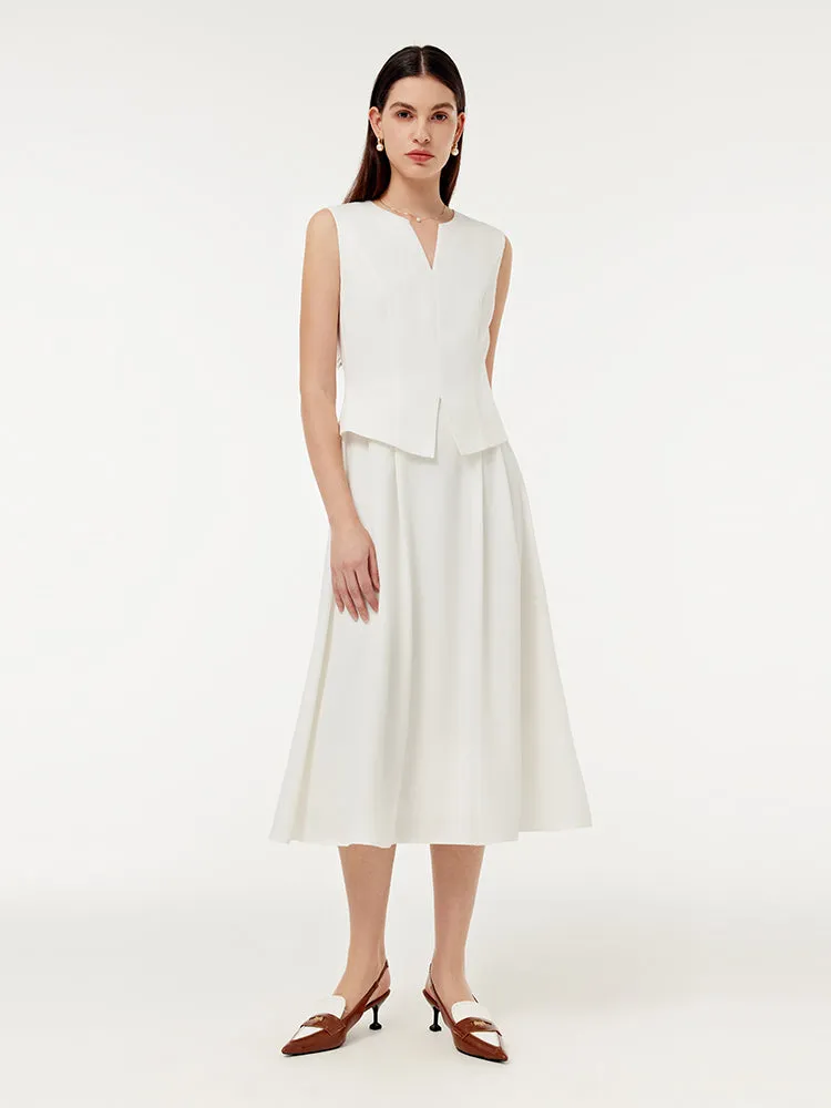 Acetate Faux Two-Piece Women Sleeveless Midi Dress sold by Goelia product image thumbnail 3