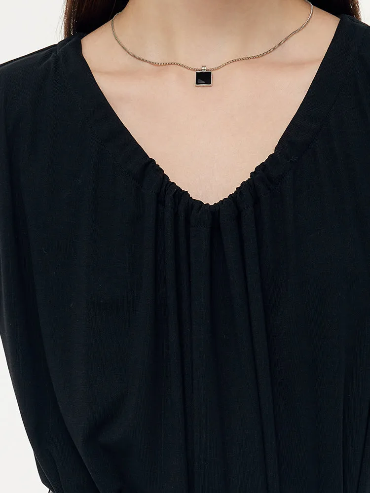 Tencel Knit Women Sleeveless Midi Dress With Leather Belt sold by Goelia product image thumbnail 2