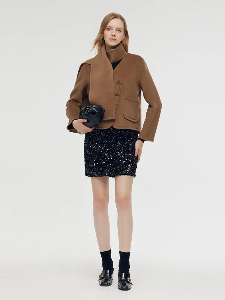 Tencel Wool Blend Jacket With Scarf sold by Goelia product image thumbnail 3