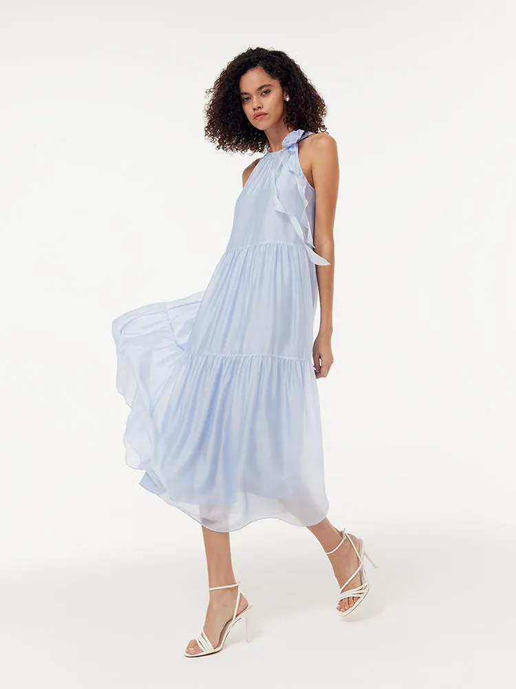 Women Halter Maxi Dress With Detachable Flower sold by Goelia product image thumbnail 3