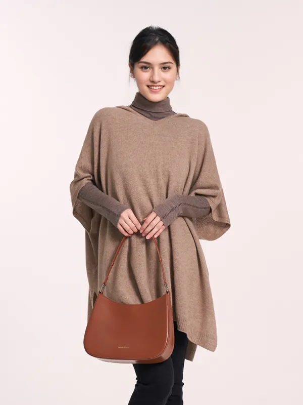 100% Cashmere Hooded Poncho Sweater sold by Goelia