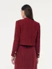 Tweed Sequins Scallop Trim Women Crop Jacket sold by Goelia