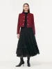 Tweed Sequins Scallop Trim Women Crop Jacket sold by Goelia