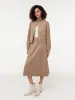 Faux Suede Zip-Up Crop Jacket And Midi Skirt Two-Piece Set sold by Goelia