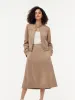 Faux Suede Zip-Up Crop Jacket And Midi Skirt Two-Piece Set sold by Goelia