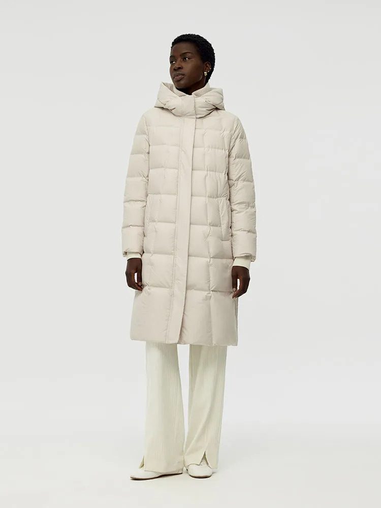 Patchwork Hooded Long Goose Down Coat sold by Goelia product image thumbnail 4