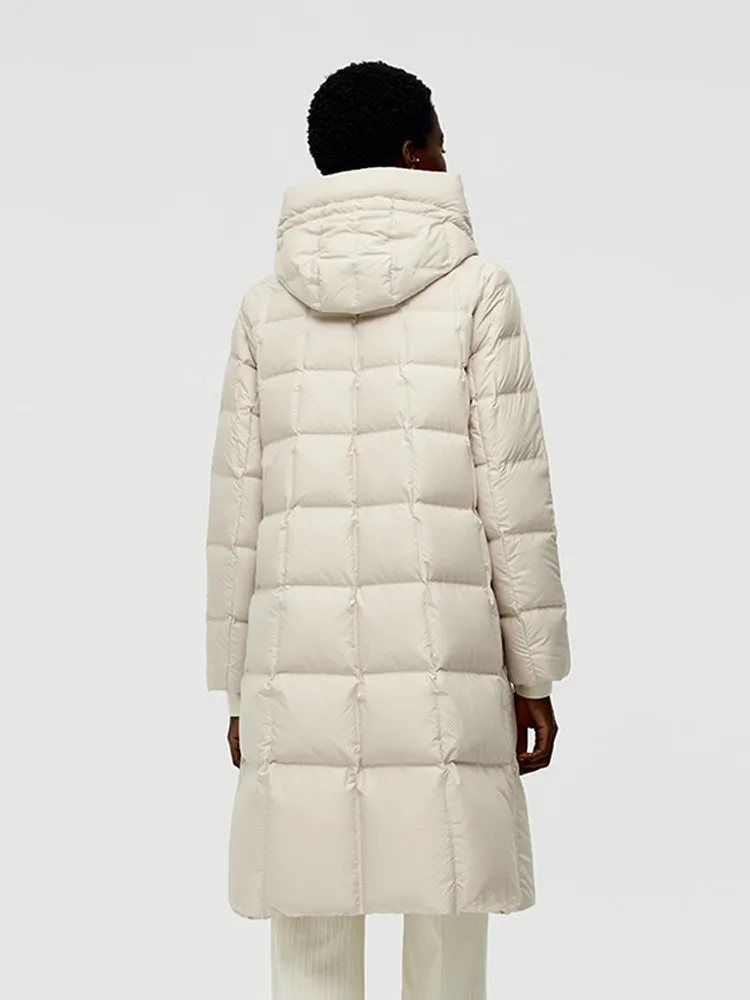 Patchwork Hooded Long Goose Down Coat sold by Goelia product image thumbnail 5