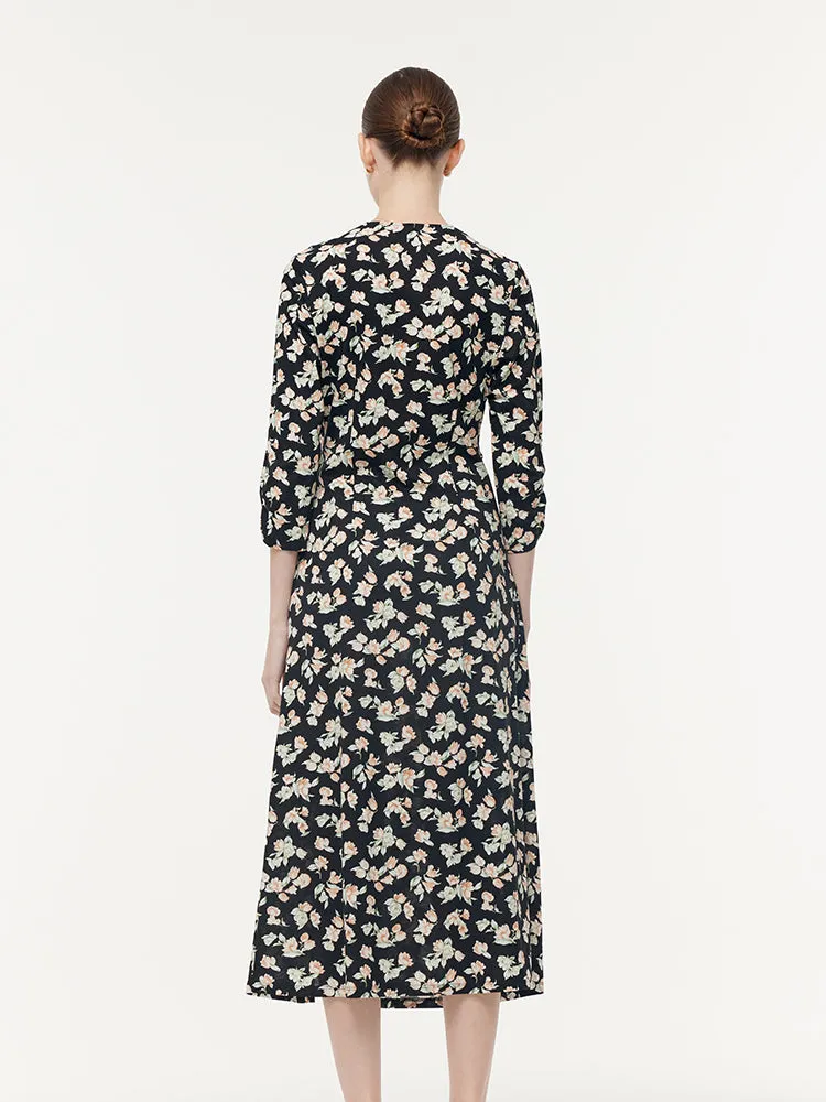 100% Cotton Floral Print Twist Front Women Maxi Dress sold by Goelia product image thumbnail 3