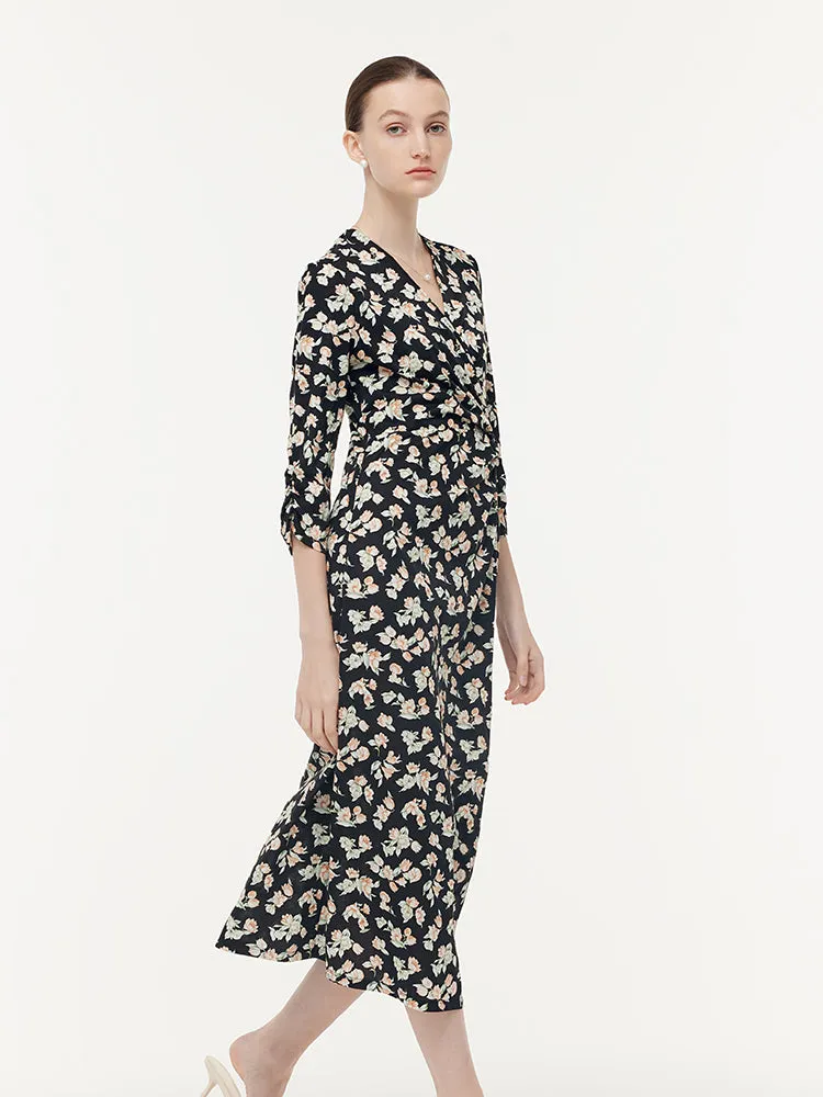 100% Cotton Floral Print Twist Front Women Maxi Dress sold by Goelia product image thumbnail 4