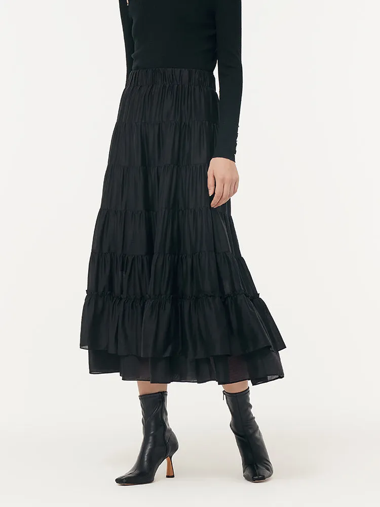 Tencel Women Tiered Maxi Skirt sold by Goelia product image thumbnail 5