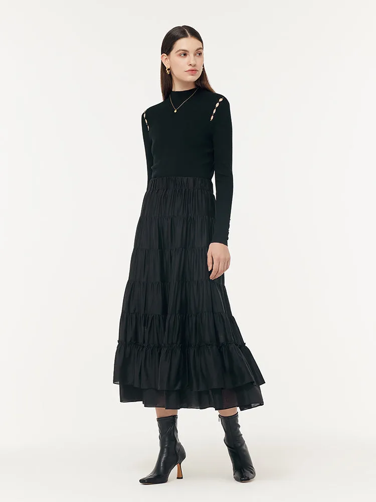 Tencel Women Tiered Maxi Skirt sold by Goelia product image thumbnail 2