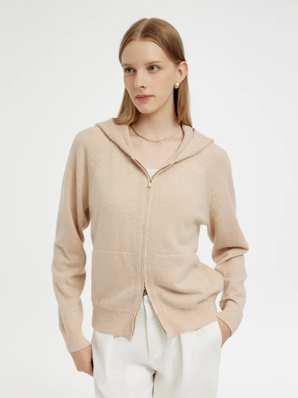 100% Wool Zip-Up Women Hoodie sold by Goelia