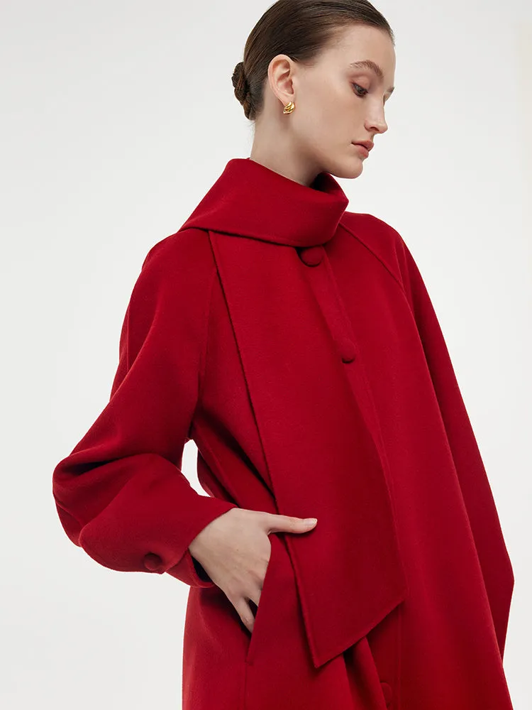 Cashmere Wool Scarf Collar Double-Faced Women Overcoat sold by Goelia product image thumbnail 2