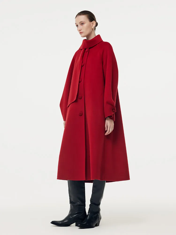 Cashmere Wool Scarf Collar Double-Faced Women Overcoat sold by Goelia product image thumbnail 3