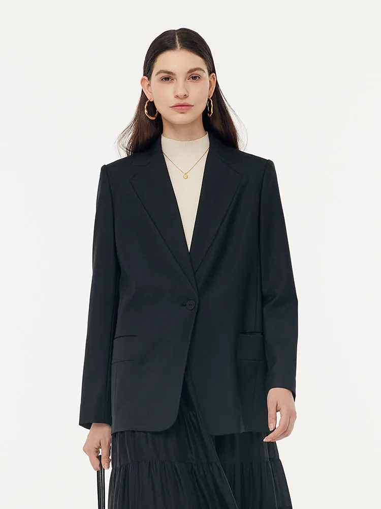 100% Wool V-Neck Women Blazer sold by Goelia