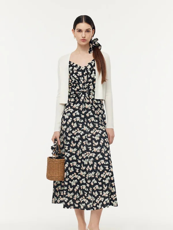 100% Cotton Strap Maxi Dress And Lyocell Cardigan Two-Piece Set sold by Goelia