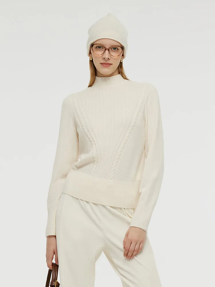 Wool Mock Neck Women Sweater sold by Goelia