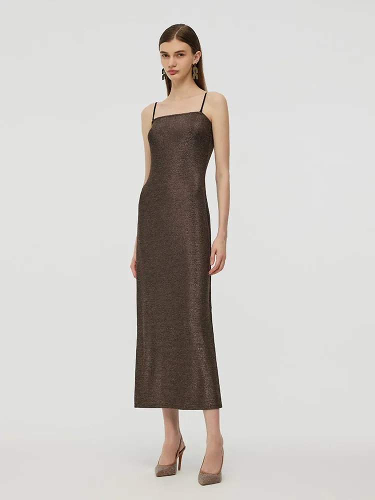 Glitter Women Party Slip Maxi Dress With Detachable Spaghetti Strap sold by Goelia product image thumbnail 4