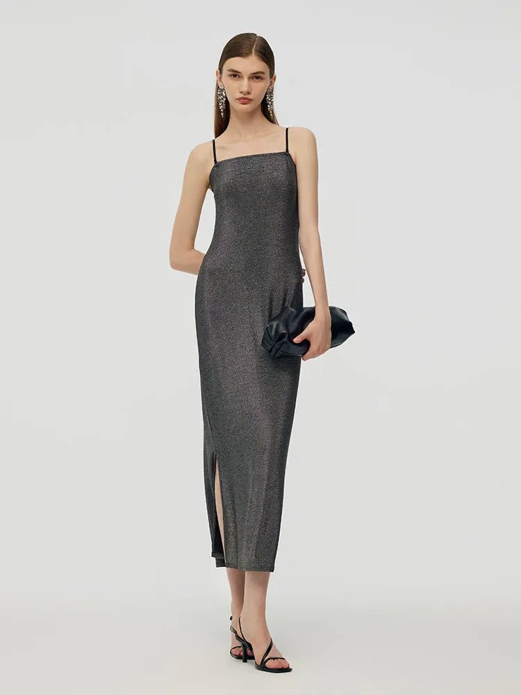 Glitter Women Party Slip Maxi Dress With Detachable Spaghetti Strap sold by Goelia