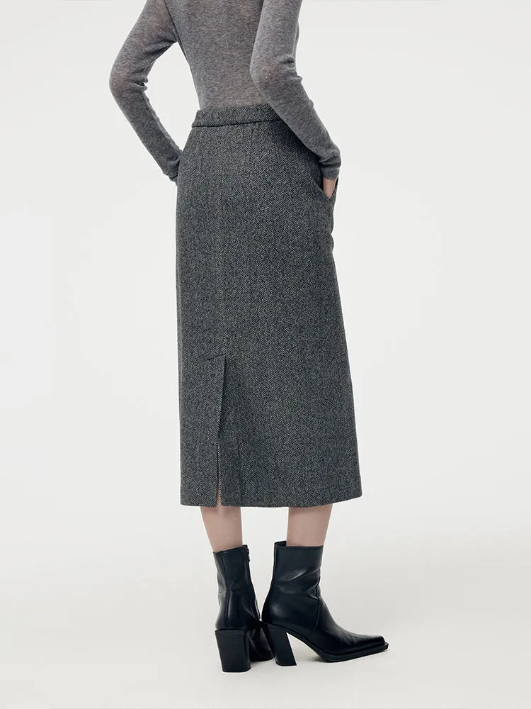 Washable Wool Women Column Midi Skirt sold by Goelia product image thumbnail 3