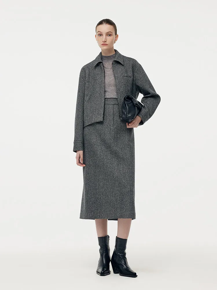 Washable Wool Women Column Midi Skirt sold by Goelia product image thumbnail 2