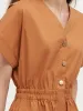 Cotton V-Neck Women Romper sold by Goelia