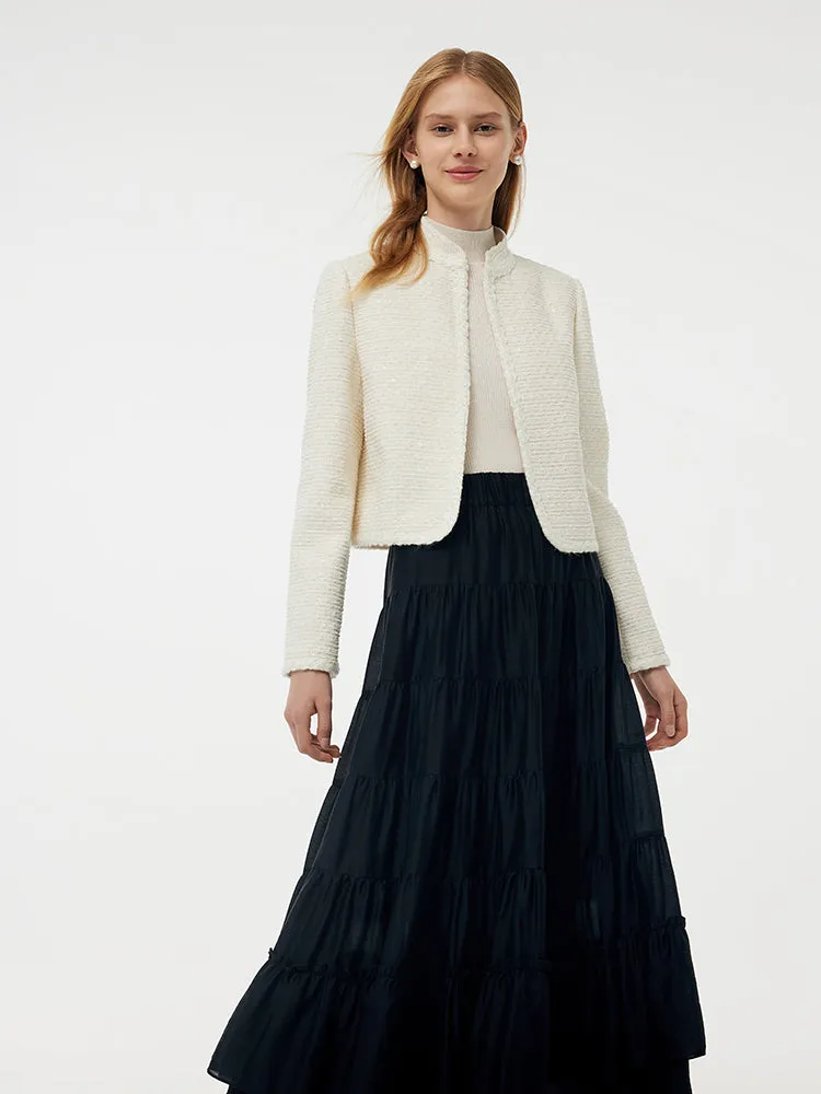 Tweed Stand Collar Women Jacket sold by Goelia product image thumbnail 3