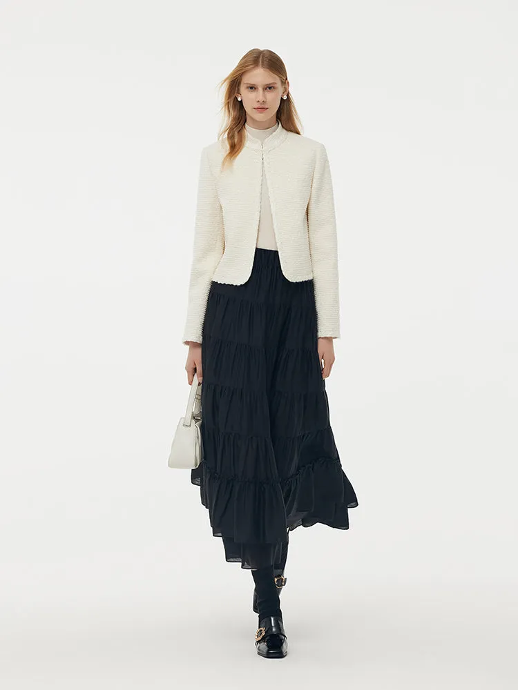Tweed Stand Collar Women Jacket sold by Goelia product image thumbnail 2