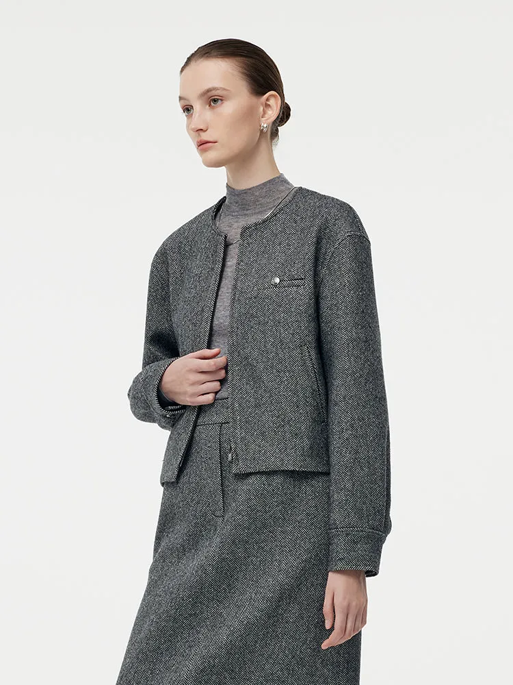 Washable Wool Women Zip-Up Jacket With Detachable Collar sold by Goelia product image thumbnail 5