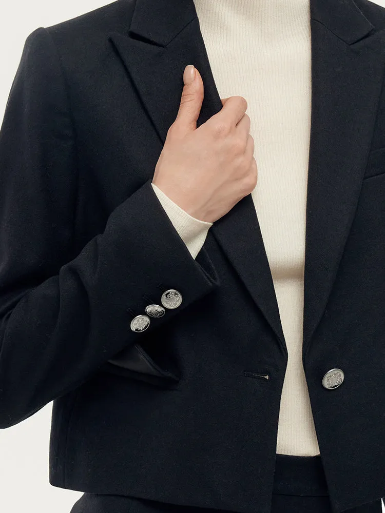 Cashmere Wool Blend V-Neck Blazer And Midi Skirt Two-Piece Set sold by Goelia product image thumbnail 5