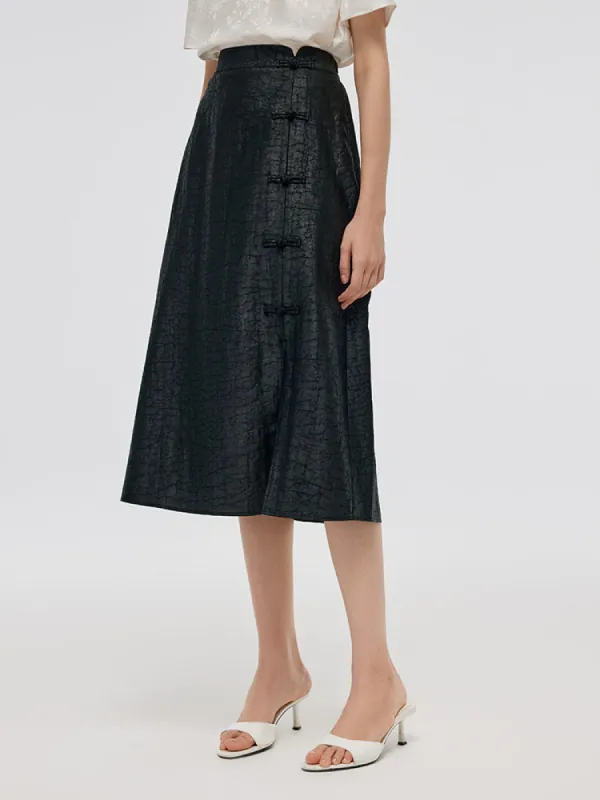 18 Momme Xiang Yun Silk Women Midi Skirt sold by Goelia