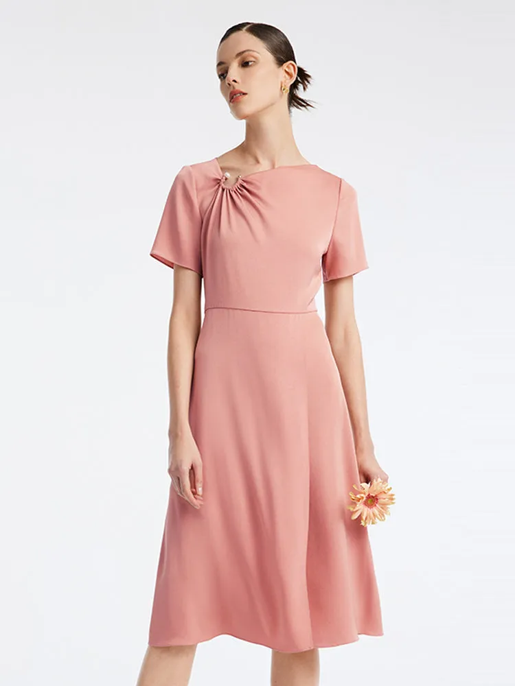 Acetate Gathered Waist Temperament Midi Dress sold by Goelia product image thumbnail 2