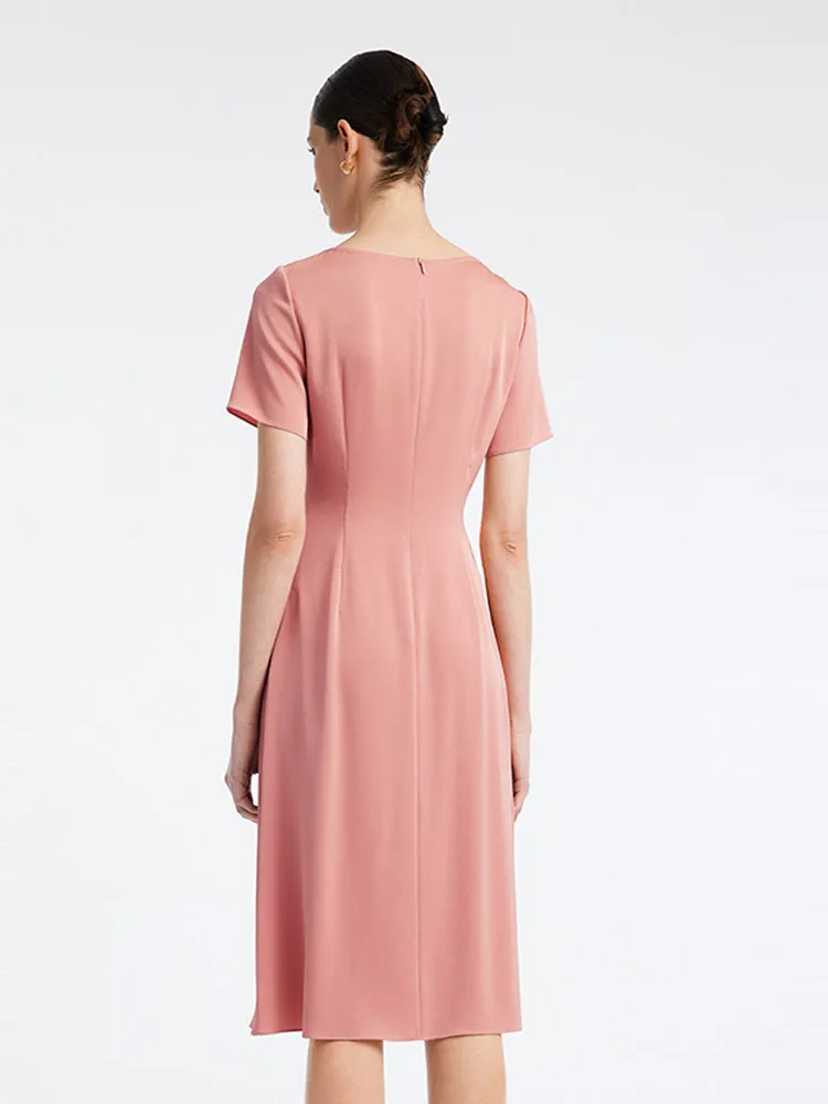 Acetate Gathered Waist Temperament Midi Dress sold by Goelia product image thumbnail 5