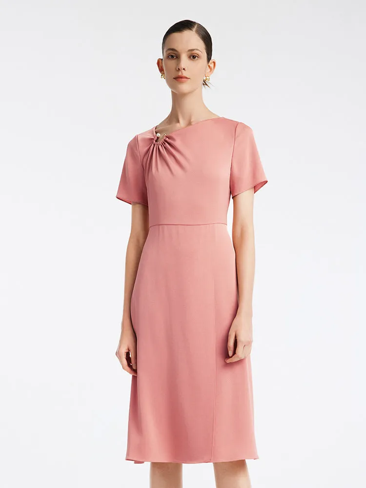 Acetate Gathered Waist Temperament Midi Dress sold by Goelia product image thumbnail 3