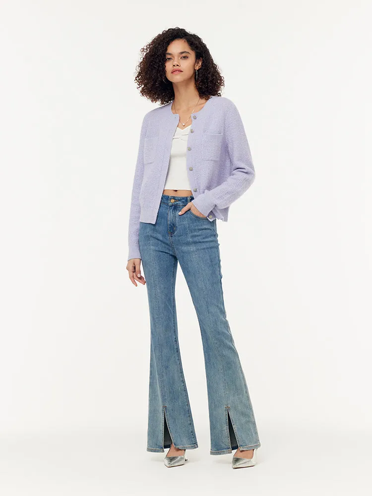 Wool Blend Round Neck Sequins Women Cardigan sold by Goelia product image thumbnail 2