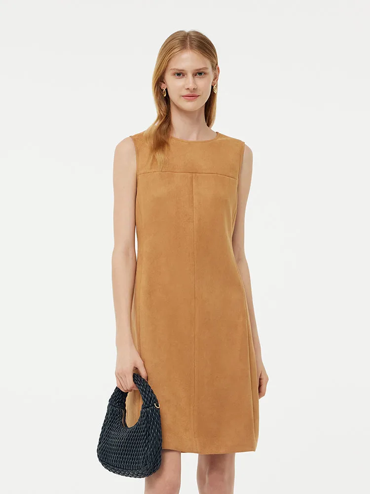 Faux Suede Women Vest Mini Dress sold by Goelia